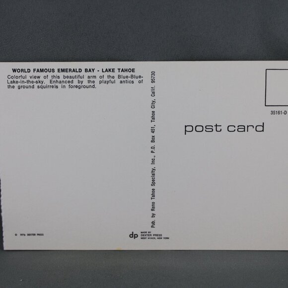 Vintage Postcard - Welcome From Lake Tahoe Emerald Bay - Dexter Press - Picture 2 of 3